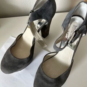 Michael Kors Charcoal Suede Heels platform new